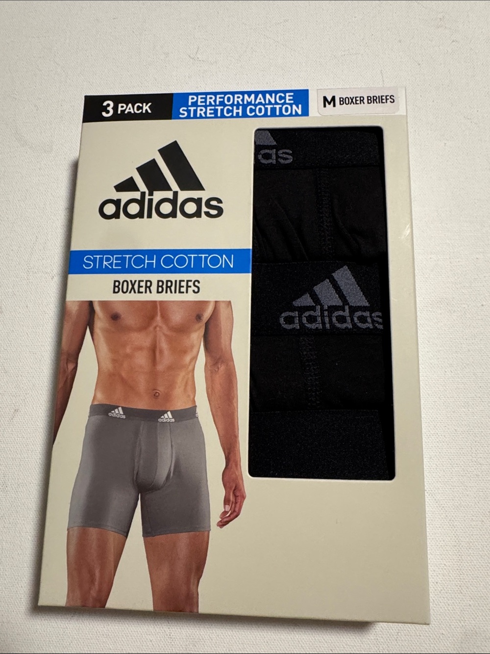 Adidas Boxer Briefs Mens Medium Black 3 Pack